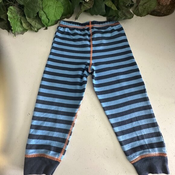 Blue & Navy Striped Gerber Kids Pants 3T 100% Cotton Elastic Waistband Soft & Co - Picture 1 of 4